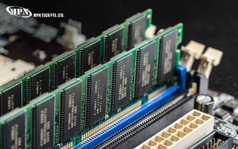 close up of multilayered PCB