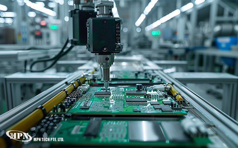 An automated assembly line in a modern MPN Tech facility