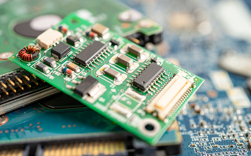 Close up of assembled PCB components affecting overall product reliability