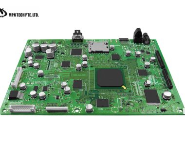 Fully assembled PCB ready for industrial electronic applications.